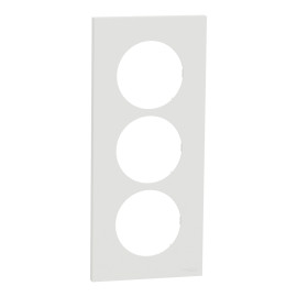 Plaque Odace Schneider Electric - 3 postes - Entraxe 57mm - Blanc