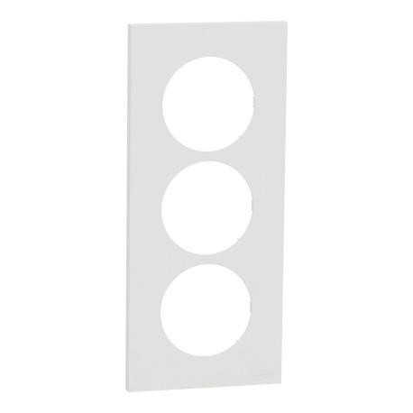 Plaque Odace Schneider Electric - 3 postes - Entraxe 57mm - Blanc