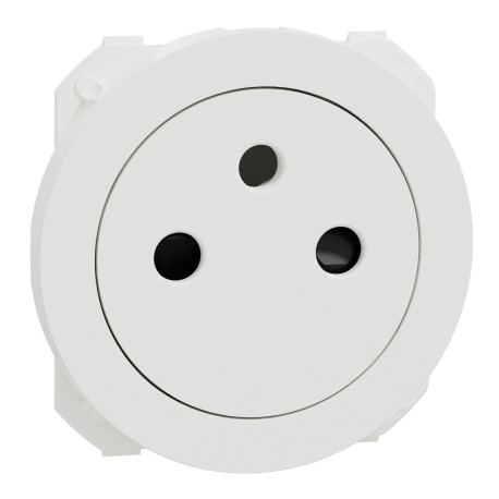 Enjoliveur pour prise affleurante 2P+T Odace Schneider Electric - Blanc craie