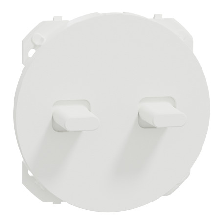 Enjoliveur pour double va-et-vient ou poussoir à levier Odace Schneider Electric - Blanc craie