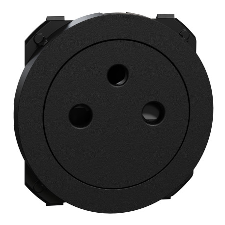 Enjoliveur pour prise affleurante 2P+T Odace Schneider Electric - Noir Onyx