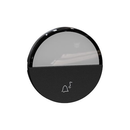 Enjoliveur avec porte-étiquette pour va-et-vient ou poussoir Odace Schneider Electric - Noir Onyx