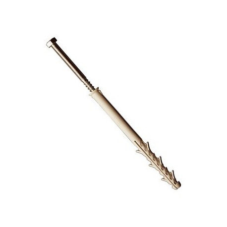 Cheville longue avec tirefond acier type 10x100 - Spécial parpaing ou mur isolé - Boîte de 50