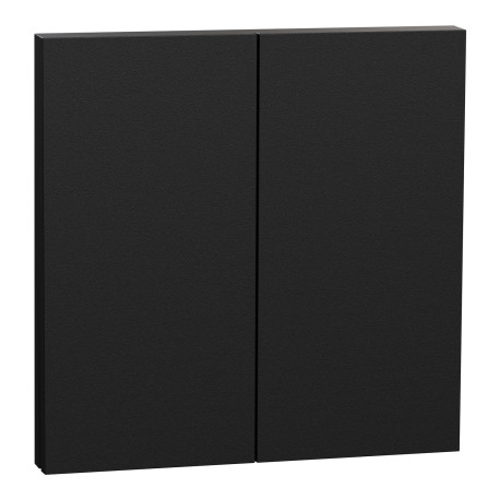Plaque + Enjoliveur pour double va-et-vient ou poussoir Odace Intégral Schneider Electric - Noir Onyx