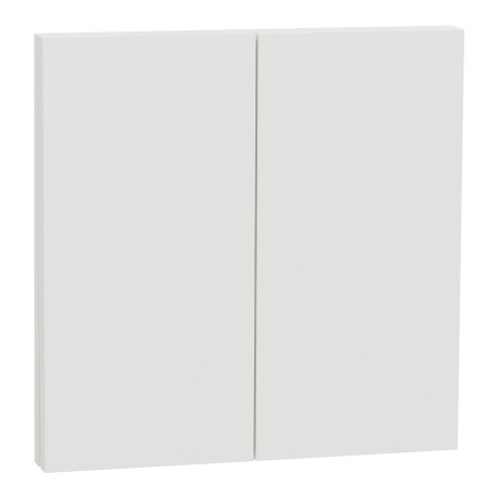 Plaque + Enjoliveur pour double va-et-vient ou poussoir Odace Intégral Schneider Electric - Blanc craie