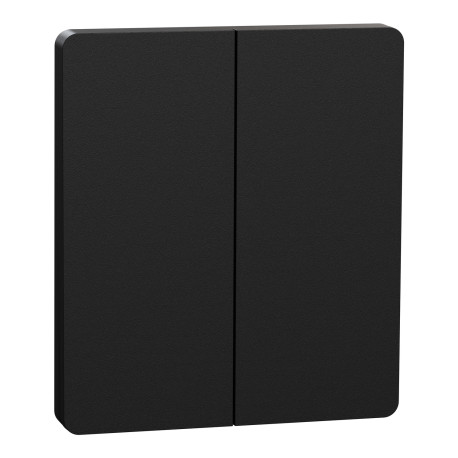 Plaque + Enjoliveur pour double va-et-vient ou poussoir Odace Architecte Intégral Schneider Electric - Noir Onyx