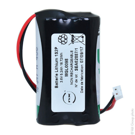Batterie lithium 2x LS14500 1S2P ST1 NX - 3.6V - 5200mAh - Sortie JST