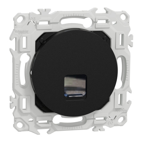 Prise RJ45 Odace Schneider Electric - Cat.6 - UTP - Noir Onyx