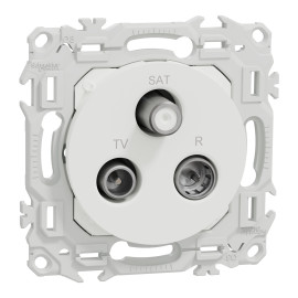 Prise TV/FM/SAT Odace Schneider Electric - Sorties coaxiales - Blanc