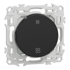 Interrupteur / Poussoir VMC Odace Schneider Electric - 2 vitesses - 10AX - Noir