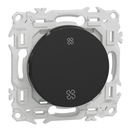 Interrupteur / Poussoir VMC Odace Schneider Electric - 2 vitesses - 10AX - Noir