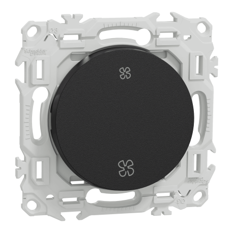 Interrupteur / Poussoir VMC Odace Schneider Electric - 2 vitesses - 10AX - Noir