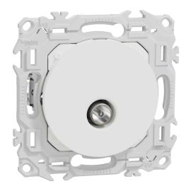 Prise TV Odace Schneider Electric - Avec griffes - Blanc