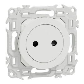 Prise de courant 2P affleurante Odace Schneider Electric - 16A - Blanc