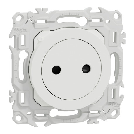 Prise de courant 2P affleurante Odace Schneider Electric - 16A - Blanc