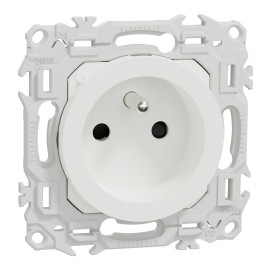 Lot de 108 prises de courant à puits spécial rénovation 2P+T Odace Schneider Electric - 16A - A vis et griffes - Blanc
