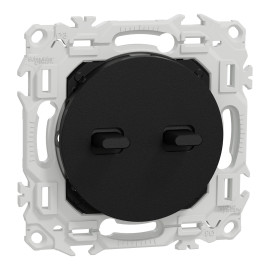 Double Va-et-Vient / Interrupteur / Poussoir à leviers Odace Schneider Electric - 10AX - Noir Onyx