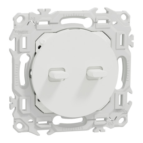 Double Va-et-Vient / Interrupteur / Poussoir à leviers Odace Schneider Electric - 10AX - Blanc