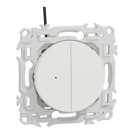 Double Va-et-Vient / Interrupteur / Poussoir lumineux Odace Schneider Electric - LED 0,15mA - 10AX - Blanc