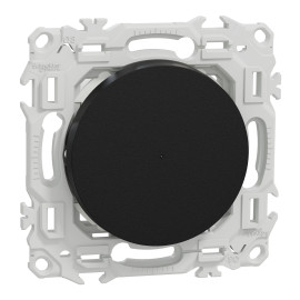 Variateur poussoir LED Odace Wiser Schneider Electric - 2 ou 3 fils - Zigbee 3.0 - Noir Onyx