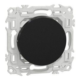 Bouton poussoir connecté Odace Wiser Schneider Electric - 10A - 2 ou 3 fils - Zigbee 3.0 - Noir Onyx