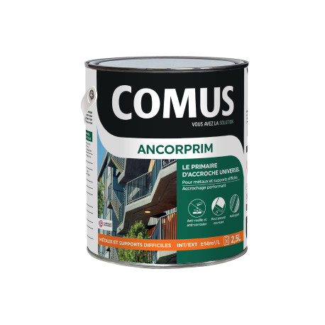 Primaire d'accrochage Ancorprim Comus - Pour métaux ferreux et supports difficile - 2.5L