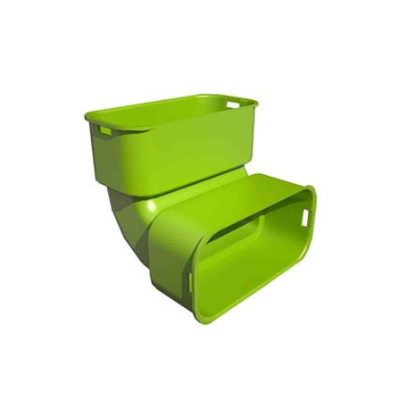 Coude vertical Optiflex Pro Aldes - Pour conduit ovale 130X60mm - Vert