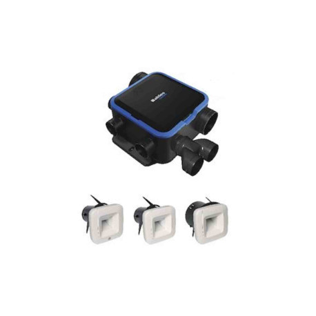 Kit VMC simple flux EasyHome Hygro Compact Premium MP Aldes - 314m3/h - 6 piquages - Avec bouches BDH ELEC