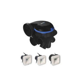 Kit VMC simple flux pieuvriste EasyHome Hygro Premium HP+ Aldes - 351m3/h - 7 piquages - Avec bouches BDH ELEC