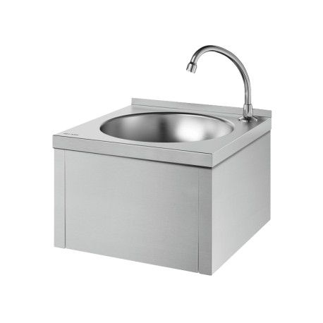 Lave-mains Inox mécanique SXS Delabie - Commande au genou - Sans dosseret