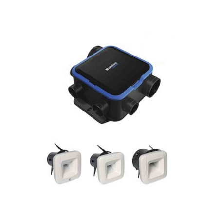Kit VMC simple flux EasyHome Hygro Compact Classic Aldes - 221m3/h - 5 piquages - Avec bouches BDH ELEC