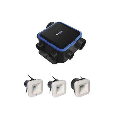 Kit VMC simple flux EasyHome Hygro Compact Premium MW Aldes - 263m3/h - 5 piquages - Avec bouches BDH ELEC