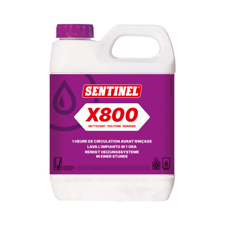 Désembouant rapide X800 Sentinel - Pour circuit de chauffage - Bidon 1L