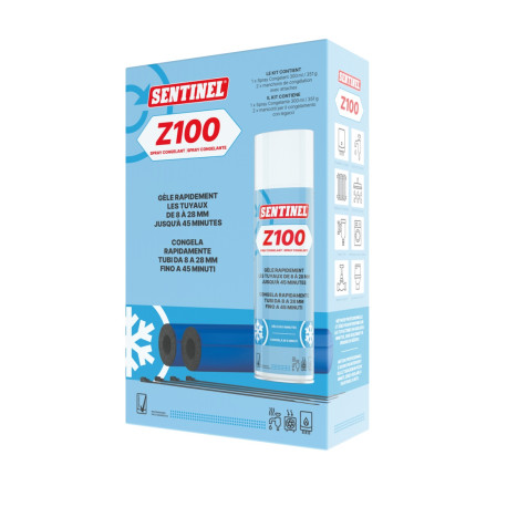 Kit spray congelant Z100 Sentinel - Pour intervention sur circuit de chauffage - Aérosol 300ml + manchons d'application
