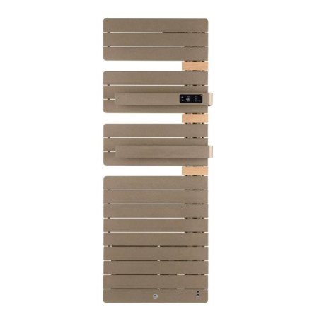 Sèche serviettes connecté soufflant Allure Virtuose Thermor - Mât à droite - 750+1000W - Brun sable + Chêne