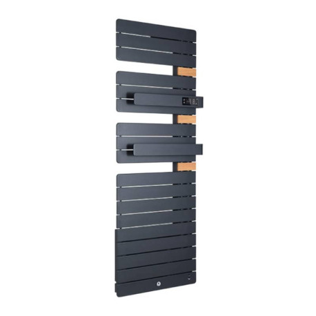 Sèche serviettes connecté soufflant Allure Virtuose Thermor - Mât à droite - 750+1000W - Gris ardoise + Chêne