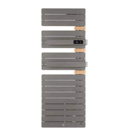 Sèche serviettes connecté soufflant Allure Virtuose Thermor - Mât à droite - 750+1000W - Gris roche + Chêne