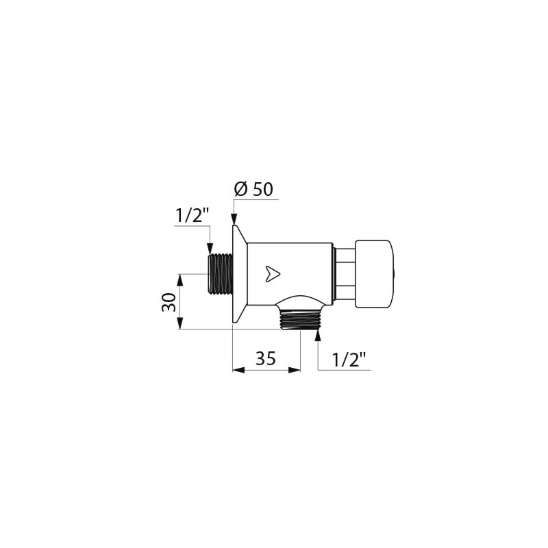 778000 - Delabie - Robinet d'urinoir temporisé TEMPOSTOP - Équerre - M1/2