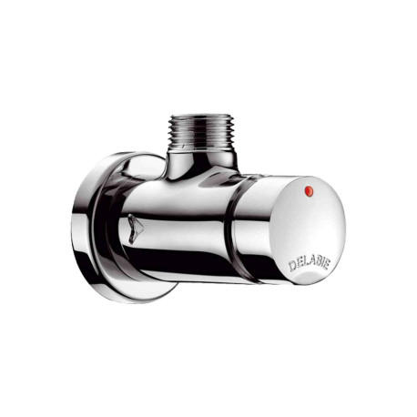 Robinet de douche équerre temporisé TEMPOSOFT 2 Delabie - M1/2" - 30s - Débit ajustable - Laiton chromé