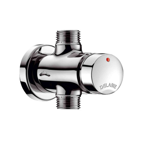 Robinet de douche droit temporisé TEMPOSOFT 2 Delabie - M1/2" - 30s - Débit ajustable - Laiton chromé