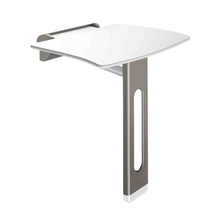 Siège de douche rabattable Be-Line Delabie - 200Kg max - Anthracite/Blanc