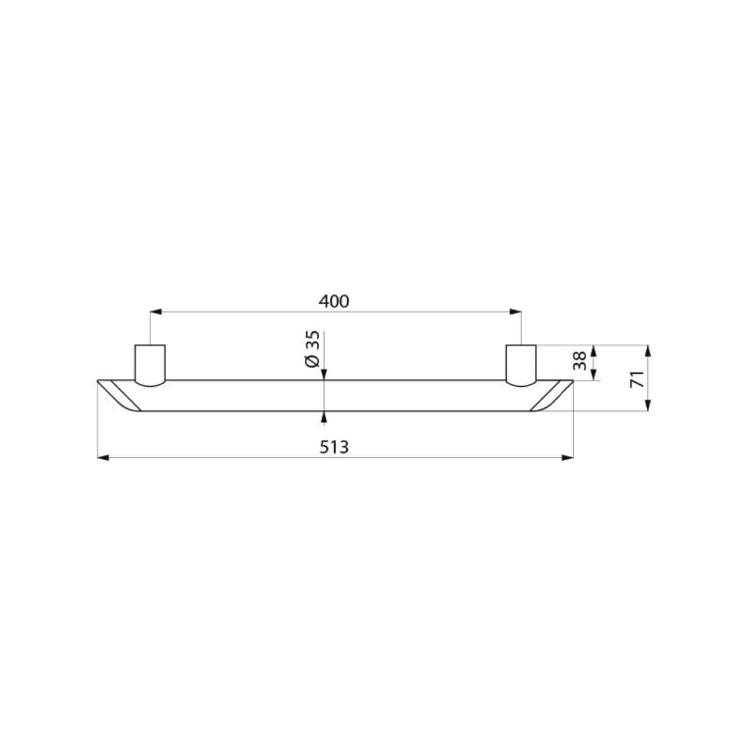 Barre d'appui BE-LINE noire [511904BK - Delabie]