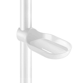 Porte-savon coulissant clipsable Delabie - Pour barre de douche Ø 25 et 32mm - Blanc