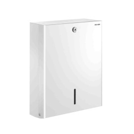 Distributeur d’essuie-mains mural Delabie - Feuille à feuille - 500 feuilles - Inox epoxy Blanc