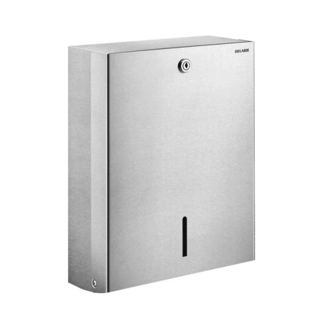 Distributeur d’essuie-mains mural Delabie - Feuille à feuille - 500 feuilles - Inox satiné