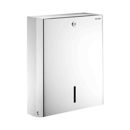 Distributeur d’essuie-mains mural Delabie - Feuille à feuille - 500 feuilles - Inox poli brillant