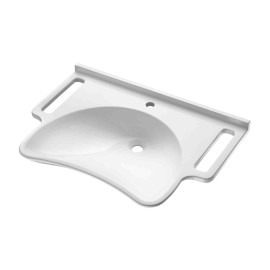 Lavabo PMR suspendu MINERALCAST Delabie - Avec trou de robinetterie Ø 35mm - Composite - Blanc