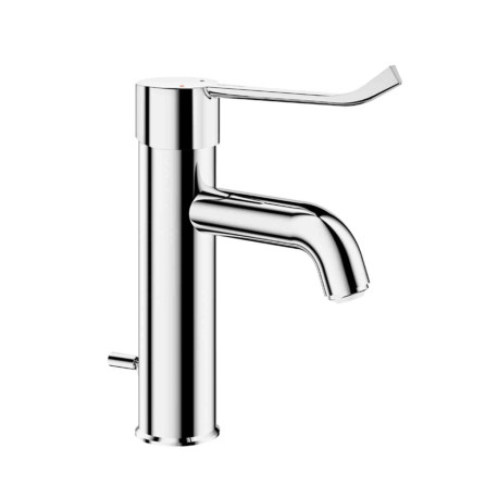 Mitigeur de lavabo mécanique Delabie - H.95mm - Bec courbé - Avec vidage - Chromé