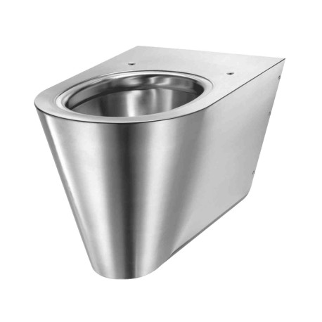 WC suspendu S21 S Delabie - Alimentation horizontale - Platine de montage - Inox satiné