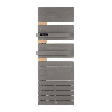 Sèche serviettes connecté soufflant Allure Virtuose Thermor - Mât à gauche - 750+1000W - Gris roche + Chêne